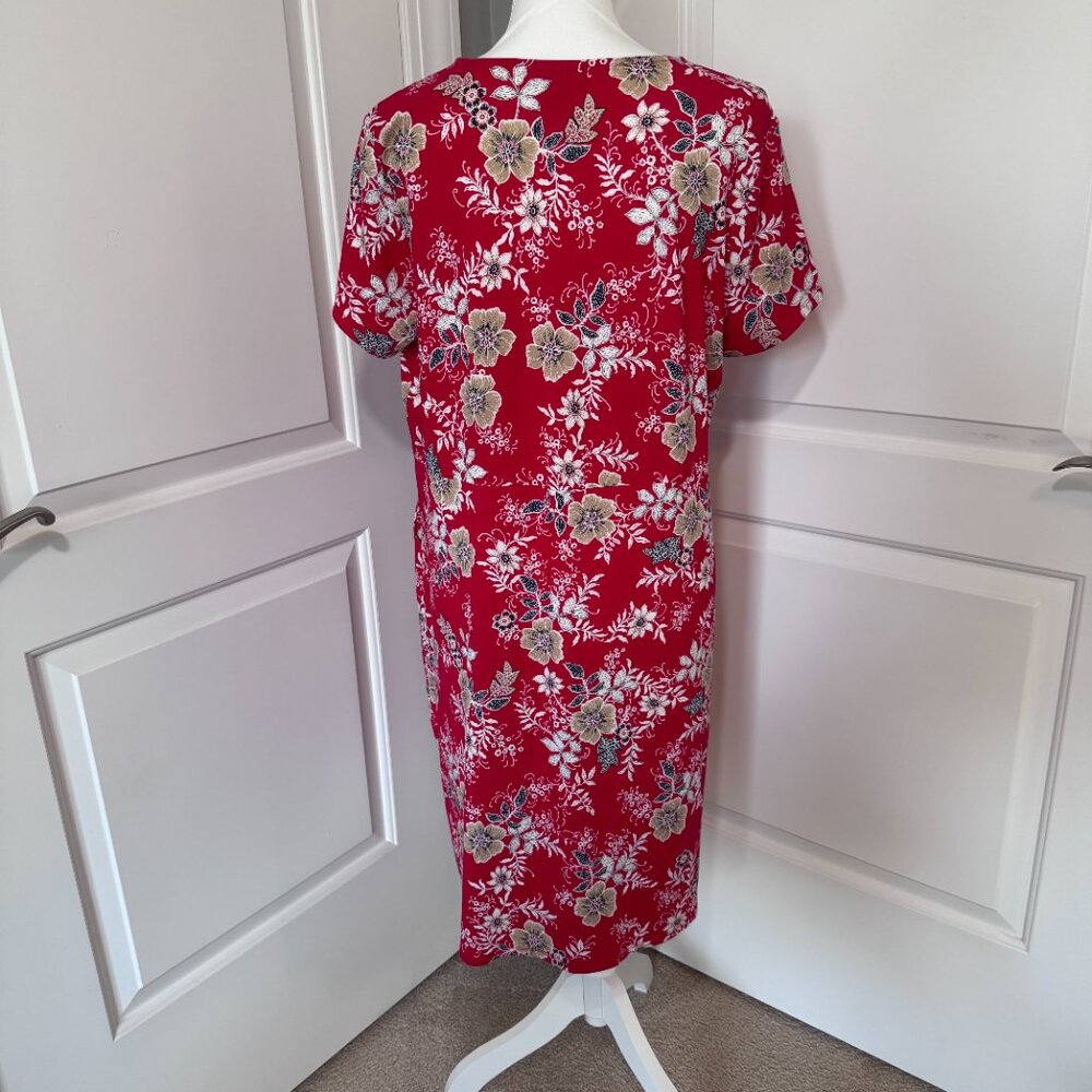 J. Jill size Large red floral dress - Picture 3 of 11